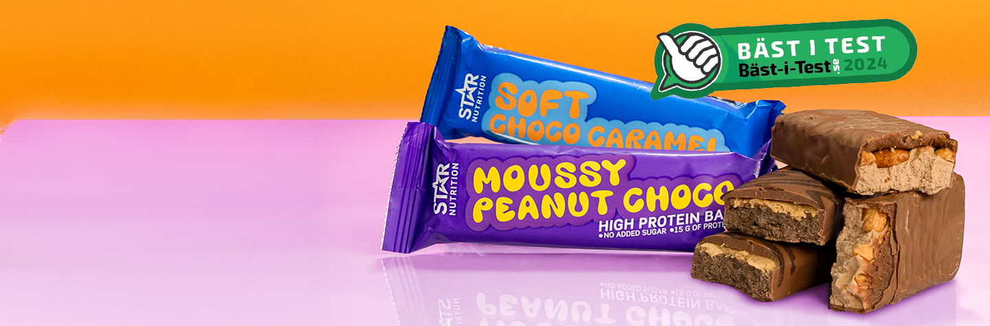 Bäst i test! Star Nutrition Soft Protein Bar - Prisvärd proteinbar med exklusiv touch och fantastiska smakbetyg.